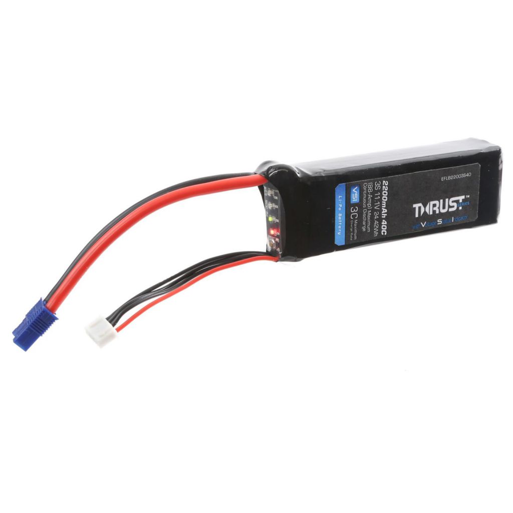 Batterie Li-Po 3S 11,1V 2200mA 40C avec DEL, EC3 - HORIZON HOBBY - R&eacute;f&eacute;rence: EFLB22003S40