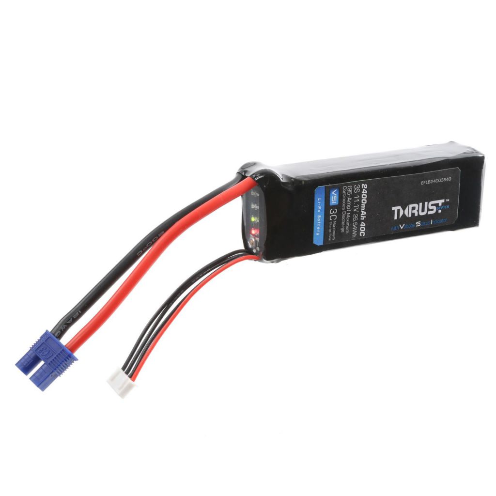 Batterie Li-Po 3S 11,1V 2400mA 40C avec DEL, EC3 - HORIZON HOBBY - R&eacute;f&eacute;rence: EFLB24003S40