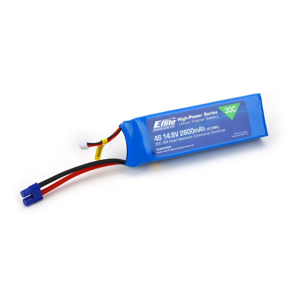 Accu Li-Po 2800mAh 4S 14.8V 30C, 12 AWG EC3 - HORIZON HOBBY - R&eacute;f&eacute;rence: EFLB28004S30