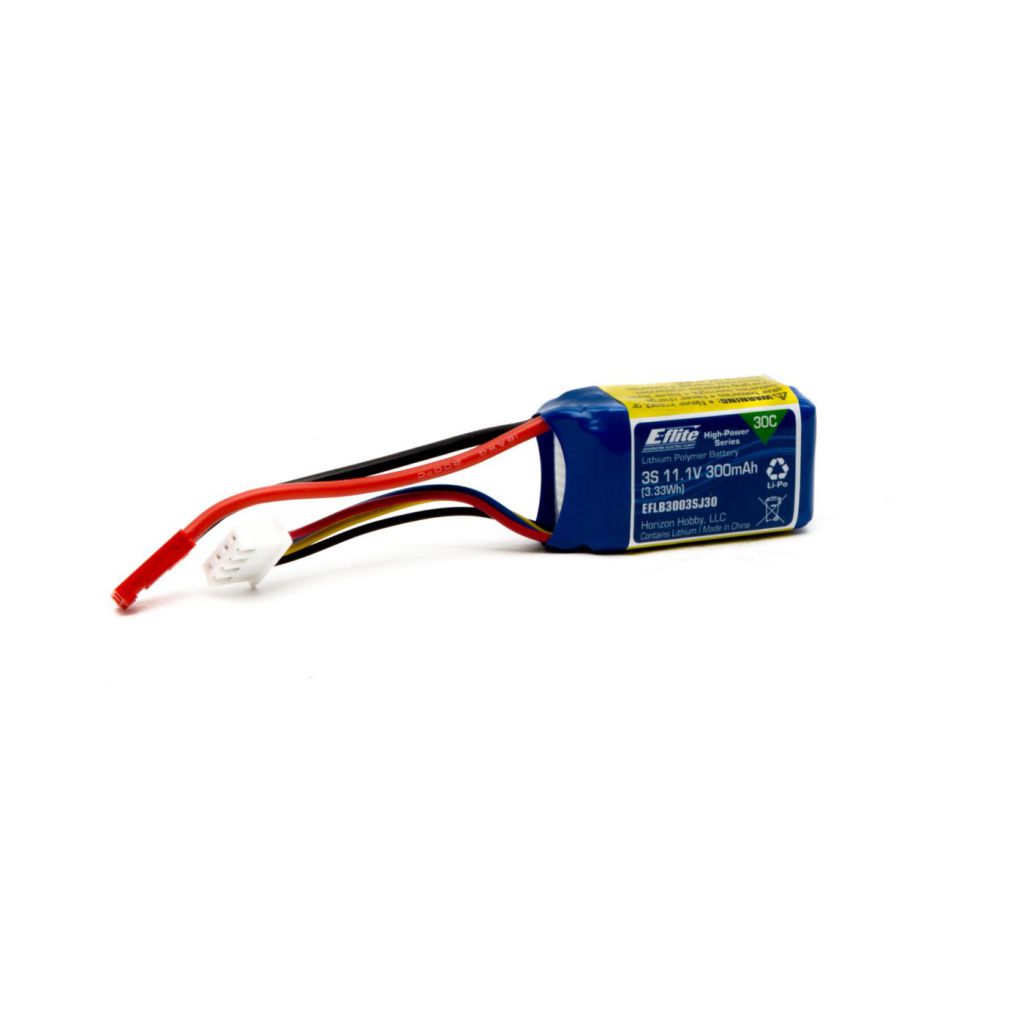 Batterie E-flite Li-Po 3S 11,1V 300mA 30C, JST - HORIZON HOBBY - R&eacute;f&eacute;rence: EFLB3003SJ30