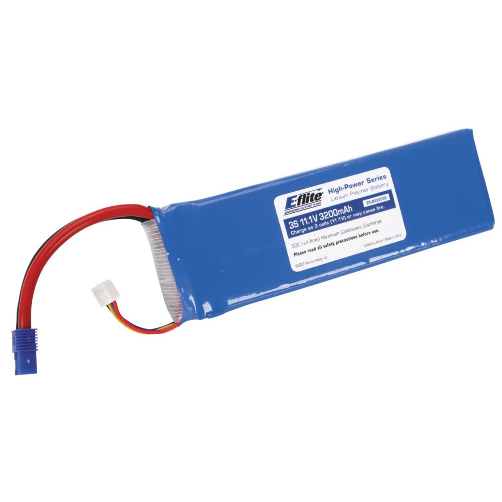 Accu Li-Po 3200mAh 3S 11.1V 20C, 13AWG EC3 - HORIZON HOBBY - R&eacute;f&eacute;rence: EFLB32003S