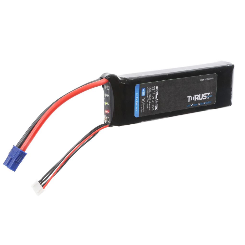 Batterie Li-Po 3S 11,1V 3200mA 40C avec DEL, EC3 - HORIZON HOBBY - R&eacute;f&eacute;rence: EFLB32003S40