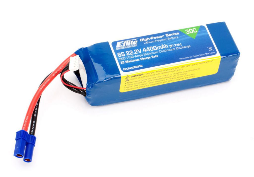 Batterie Li-po 22,2V 6S 4400mA 30C, prise EC5 - HORIZON HOBBY - R&eacute;f&eacute;rence: EFLB44006S30
