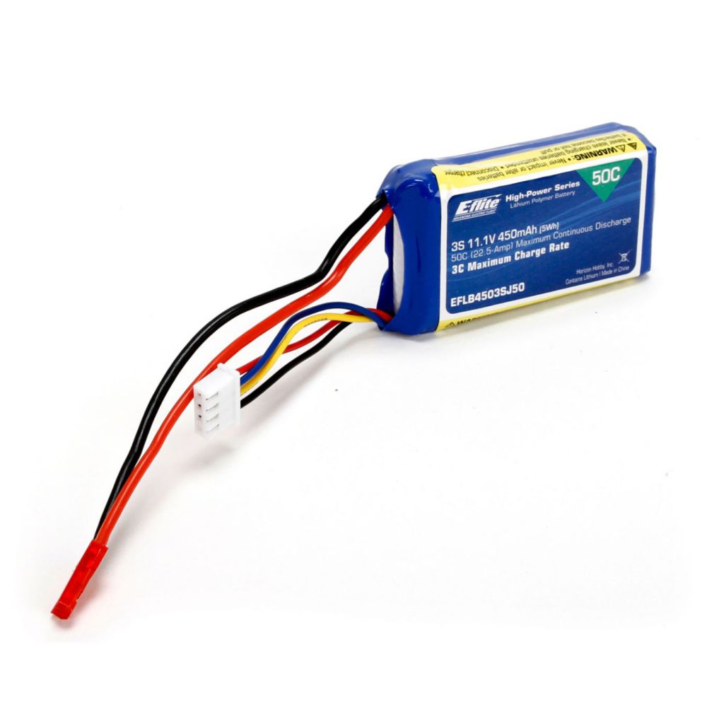Batterie Li-po 11,1V 3S 450mA 50C, prise JST - HORIZON HOBBY - R&eacute;f&eacute;rence: EFLB4503SJ50