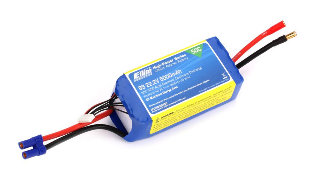 Accu LiPo 22,2V 6S 5000mA 50C, prise EC3 - HORIZON HOBBY - R&eacute;f&eacute;rence: EFLB50006S50