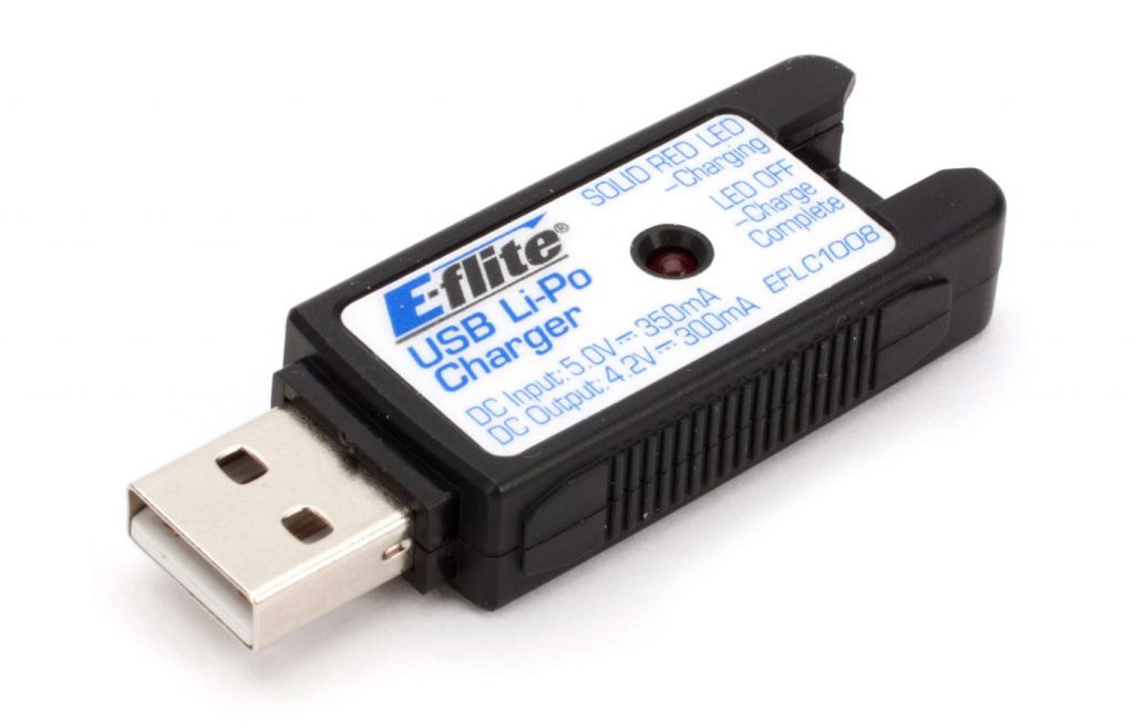 E-FLITE 1S USB Li-Po Charger, 350mA: nano QX - HORIZON HOBBY - R&eacute;f&eacute;rence: EFLC1008