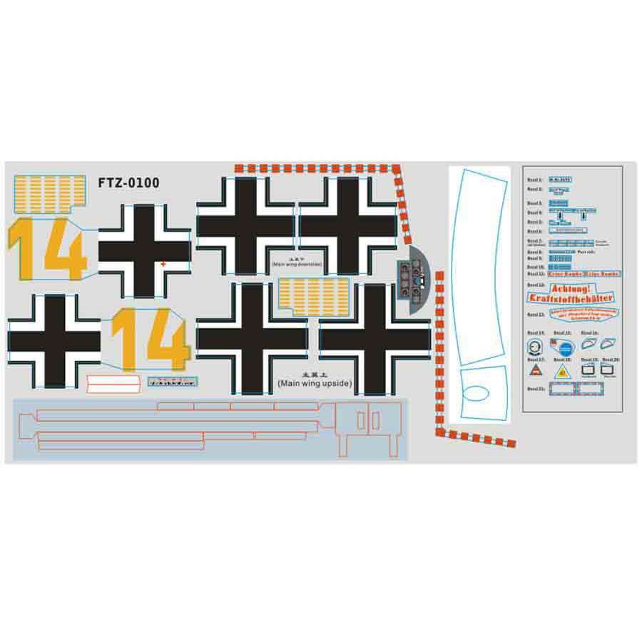 Stickers, Brown: BF109 1400mm - HORIZON HOBBY - R&eacute;f&eacute;rence: FMMML120BRN