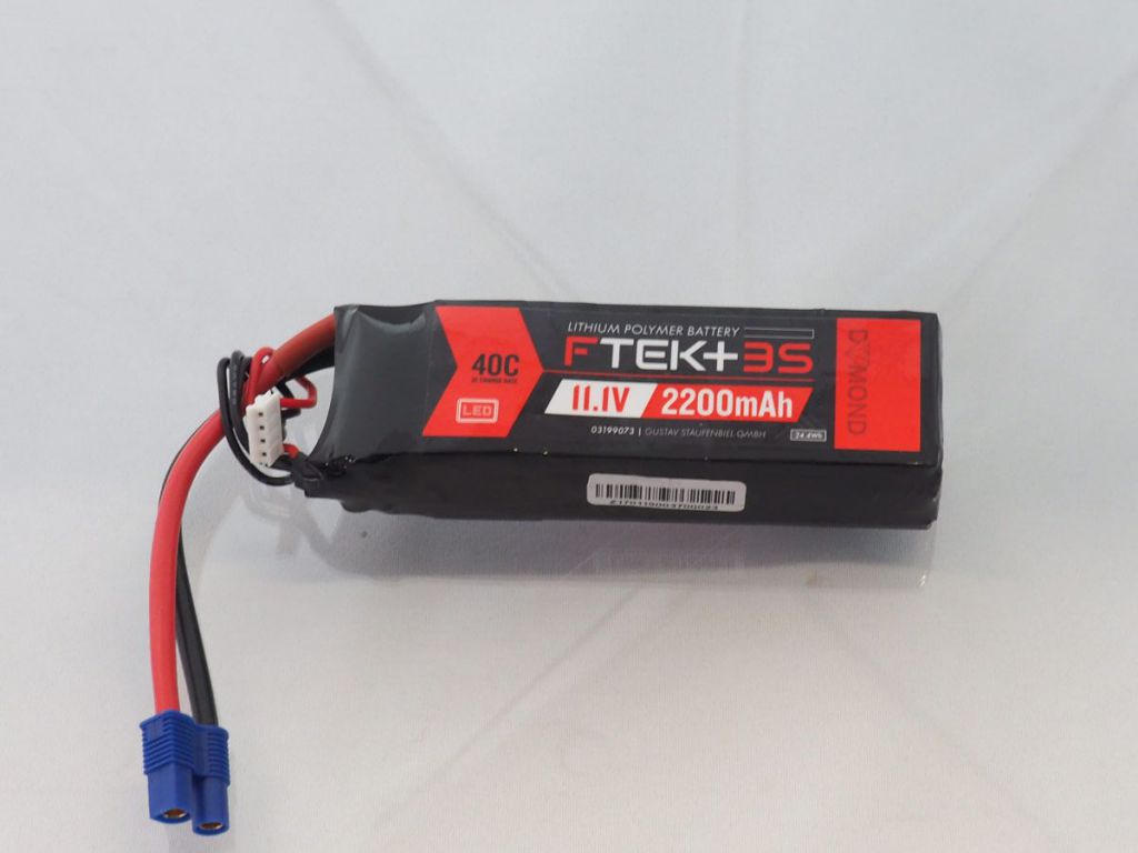 DYMOND F-TEK+ 3S 2200mAh (11,1V) 40C LiPo Pack with LED Indicator (EC3) - HORIZON HOBBY - R&eacute;f&eacute;rence: HSF03199073