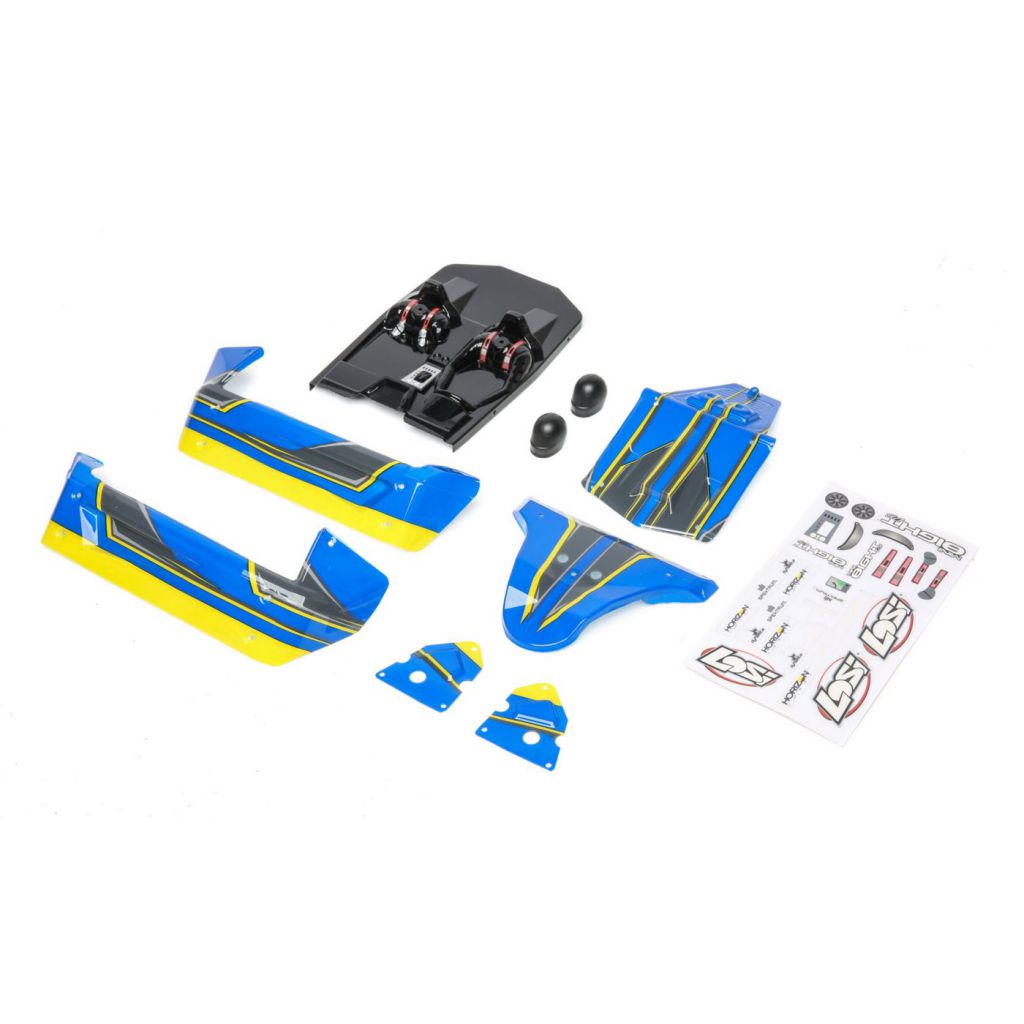 Mini 8IGHT-DB - Carrosserie bleue/jaune - HORIZON HOBBY - R&eacute;f&eacute;rence: LOS210010