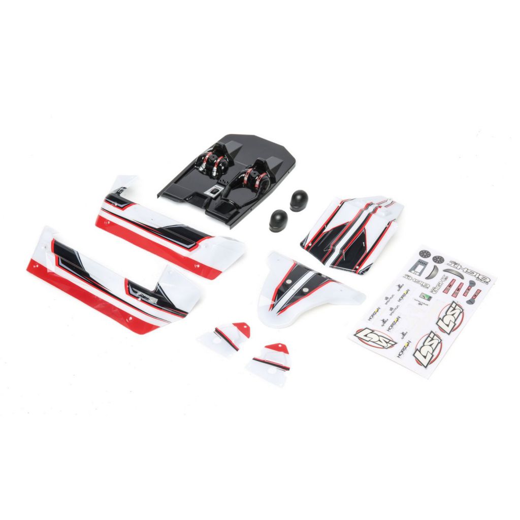 Mini 8IGHT-DB - Carrosserie blanche/rouge - HORIZON HOBBY - R&eacute;f&eacute;rence: LOS210011