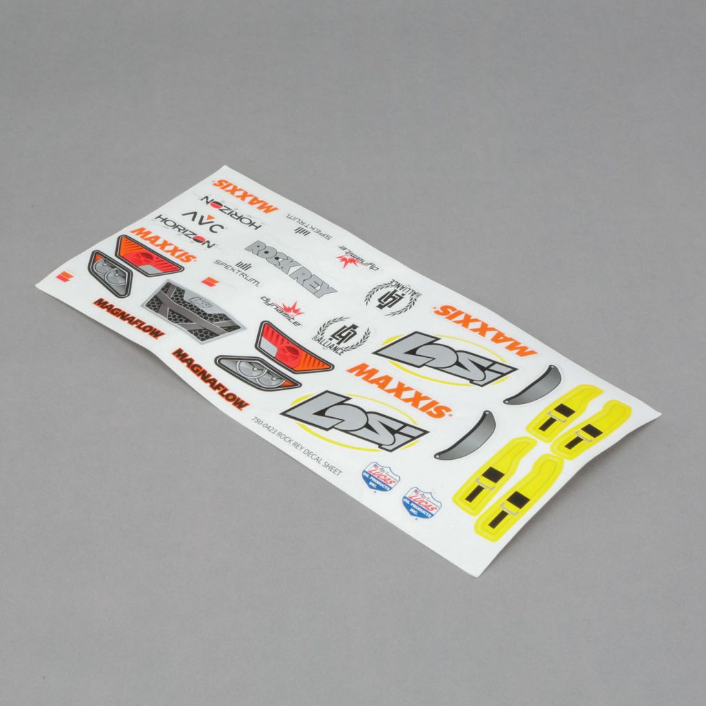 Rock Rey -  Planche de d&eacute;coration jaune fluo - HORIZON HOBBY - R&eacute;f&eacute;rence: LOS239001