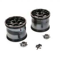 LST - Jantes 420S Force avec enjoliveur, chrome fum&eacute; (2) - HORIZON HOBBY - R&eacute;f&eacute;rence: LOS44000