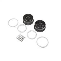 DBXL-E - Jantes noires, Beadlock argent&eacute;s (2) - HORIZON HOBBY - R&eacute;f&eacute;rence: LOS45015