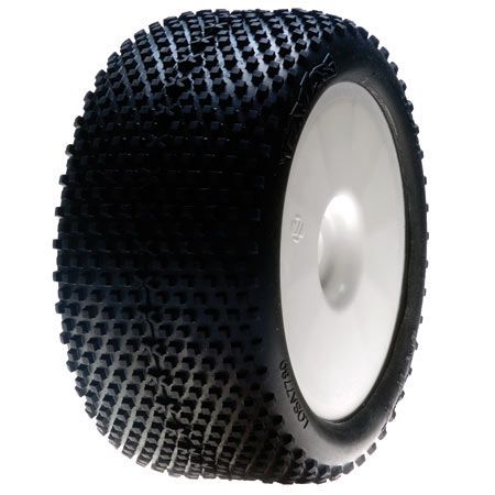1/8 XTT pneu truggy,Bl,mont&eacute;s,avecWht Whl,0 0ffset (Pr) - HORIZON HOBBY - R&eacute;f&eacute;rence: LOSA17701B