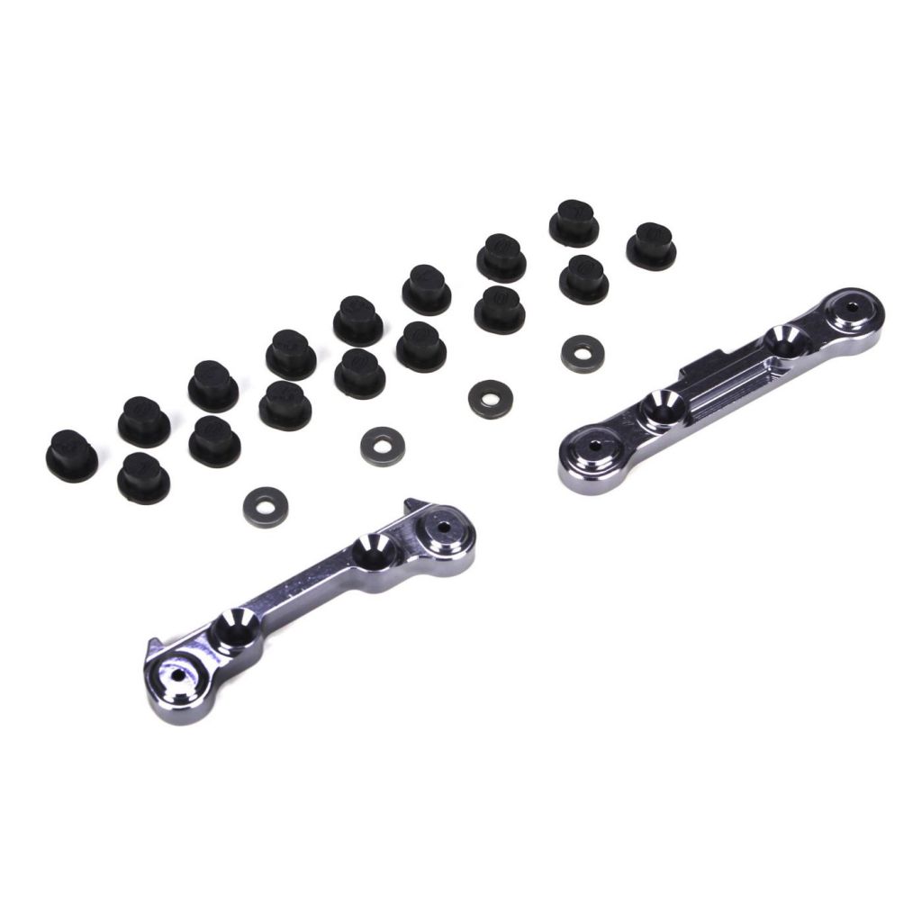 Mini 8IGHT -Set de fixations d'axes de suspension arri&egrave;re en aluminium - HORIZON HOBBY - R&eacute;f&eacute;rence: LOSB1899