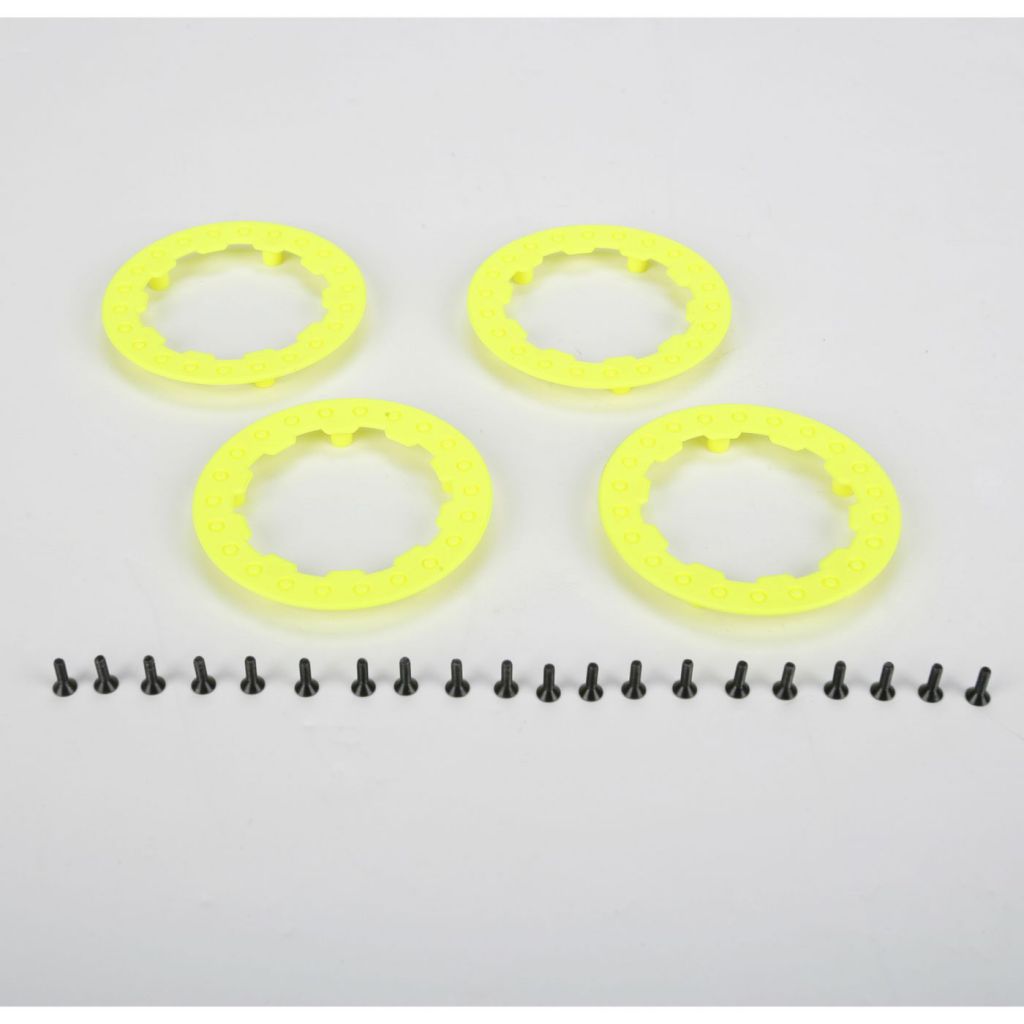 XXX-SCT/Ten-SCTE -Anneaux Beadlocks avec vis/ jaune (4) - HORIZON HOBBY - R&eacute;f&eacute;rence: LOSB7024
