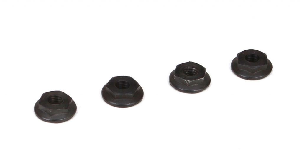 24 - Ecrous stri&eacute;s taille basse M4 (4) - HORIZON HOBBY - R&eacute;f&eacute;rence: TLR236001
