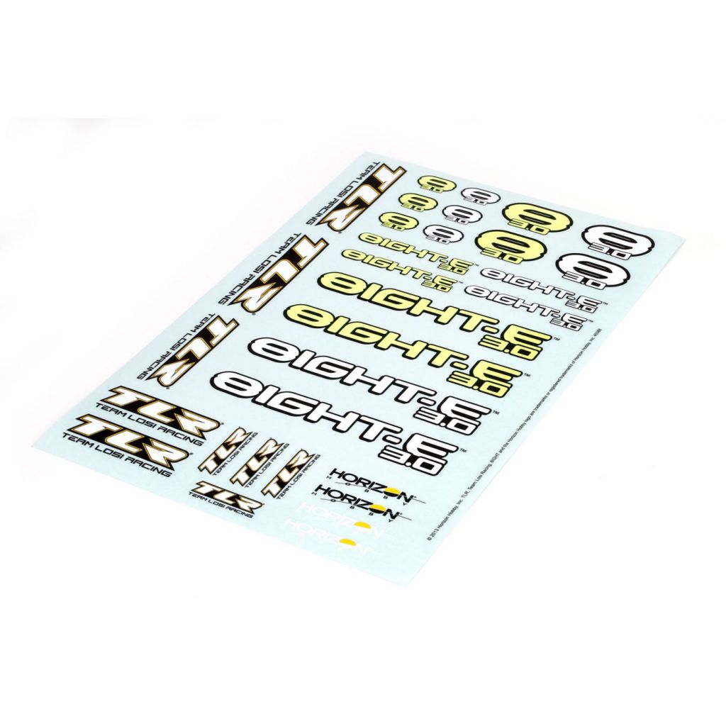 8E 3.0 - Planche de d&eacute;coration - HORIZON HOBBY - R&eacute;f&eacute;rence: TLR249001
