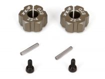 24 - Hexagone de roues arri&egrave;re en aluminium, largeur standard - HORIZON HOBBY - R&eacute;f&eacute;rence: TLR332010