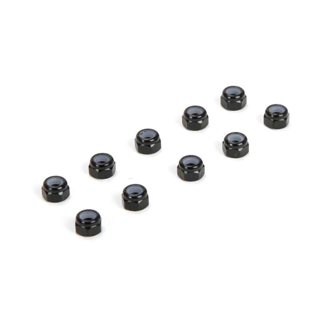 &Eacute;crou auto-frein&eacute; M3 en aluminium, noir (10) - HORIZON HOBBY - R&eacute;f&eacute;rence: TLR336004
