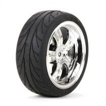 Pneus avant 54x26mm mont&eacute;s sur jantes chrom&eacute;es 5 b&acirc;tons (2) - HORIZON HOBBY - R&eacute;f&eacute;rence: VTR43038
