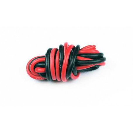 FILS SILICONE AWG12 3.58MM2 ROUGE+NOIR LONGUEUR 1M