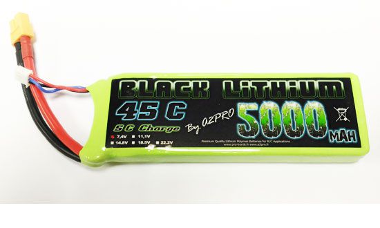Accu LiPo Black Lithium 5000mAh 45C 2S de BLACK LITHIUM