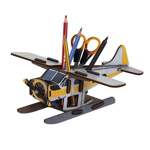 2052 - Hydravion Pot &agrave; Crayon kit en Bois &eacute;co certifi&eacute; - 9 x 24.6 x 28.7 cm