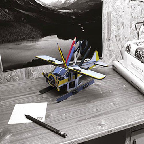 2052 - Hydravion Pot &agrave; Crayon kit en Bois &eacute;co certifi&eacute; - 9 x 24.6 x 28.7 cm