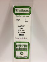 292 - Profil&eacute;s en \ L\  en polystyr&egrave;ne blanc - Longueur : 355mm - Section : 2,03 x 2,03mm - Evergreen