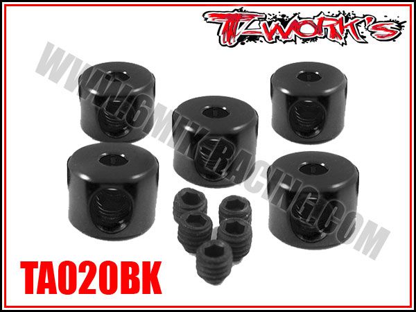 Bagues d\'arr&ecirc;t de 2 mm noires T-Work\'s (5)