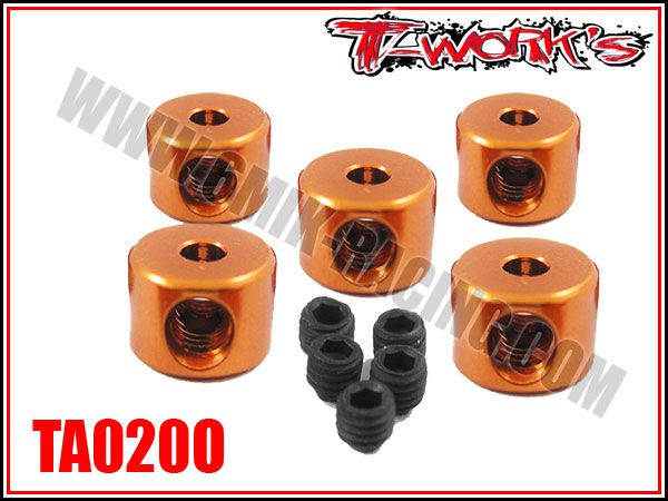 Bagues d\'arr&ecirc;t de 2 mm oranges T-Work\'s (5)