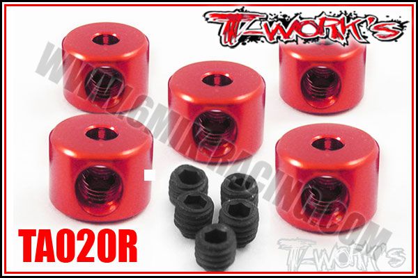 Bagues d\'arr&ecirc;t de 2 mm Rouge T-Work\'s (5)
