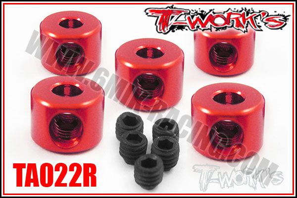 Bagues d\'arr&ecirc;t de 3 mm Rouge T-Work\'s (5)