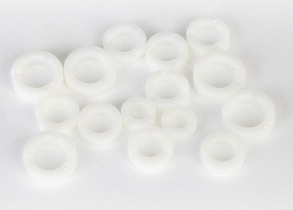 BAGUES NYLON 4X8X3MM (X2), 6X10X3MM (8),8X12X3.5MM (5)