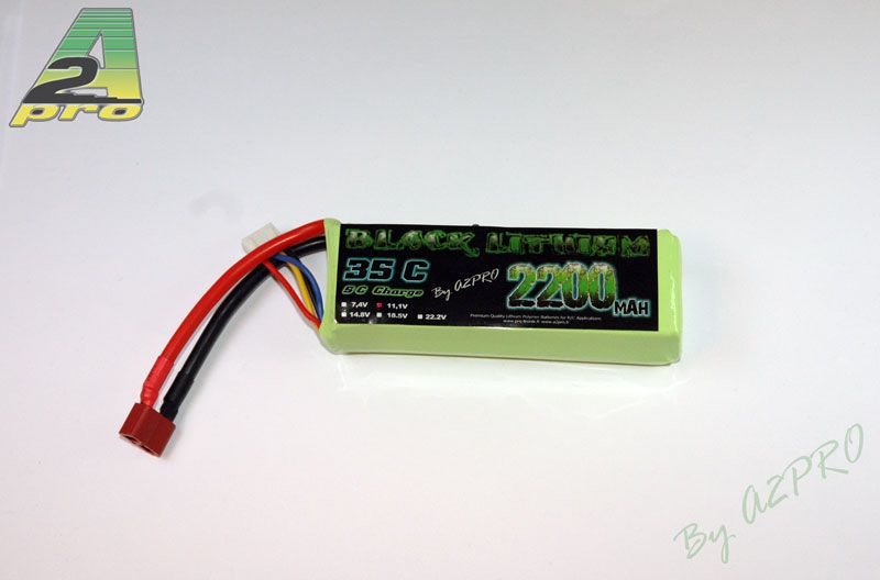 Batterie Lipo 3S 11,1v 2200mAh 45C XT60 Black Lithium - 9220330