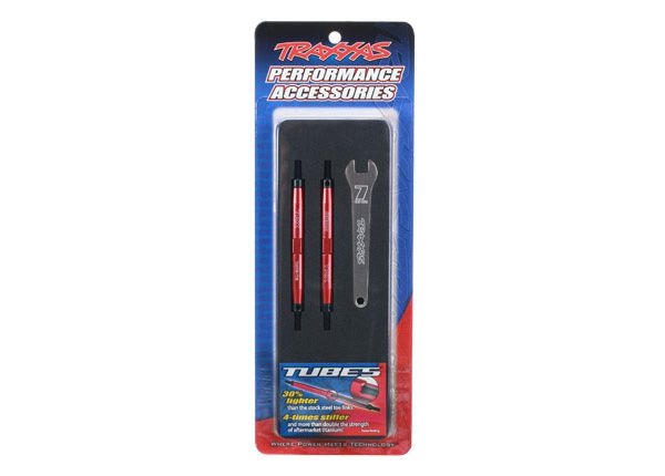 BIELLETTES AV/ARR ALU 7075-T6 ROUGE 88MM(2) + CHAPES(8) SLAYER PRO
