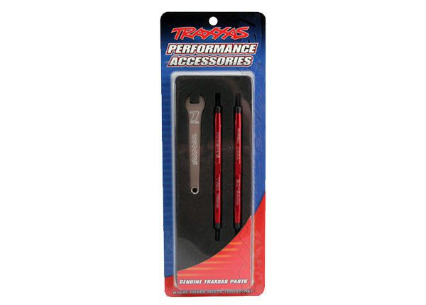 BIELLETTES AVANT ALU 7075-T6 ANODISEES ROUGE 112MM (2) POUR MAXX