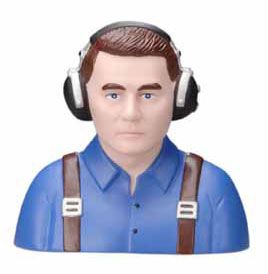 BUSTE DE PILOTE CIVIL PEINT BLEU - 1/5 de GREAT PLANES -  S171GPMQ9063