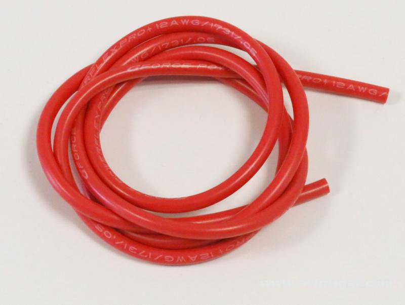 CABLE SILICONE 12AWG ROUGE 1M