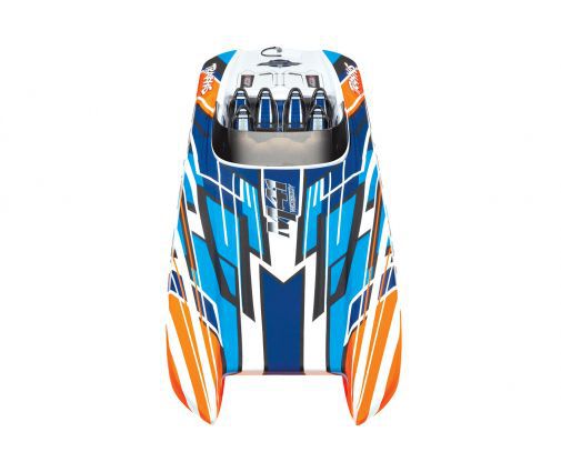 CATAMARAN DCB M41 40\'\' RTR TQi TSM (Blanc, Bleu, Orange) - SANS AQ/CHG - TRX57046-4-ORNGX- TRAXXAS