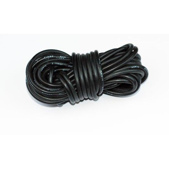 Chargeur pour accu pour appareil radiocommand&eacute; Fil silicone AWG14 2.12mm2 Noir Longueur 5m S04417142