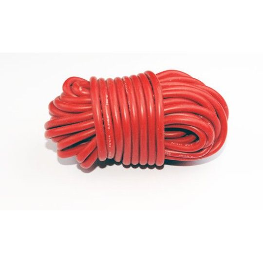Chargeur pour accu pour appareil radiocommand&eacute; Fil silicone AWG14 2.12mm2 Rouge Longueur 5m S04417141