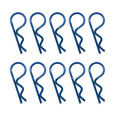 Clips de carrosserie 1/8 bleu anodise (10pcs) - HOBBYTECH - HT-502391B