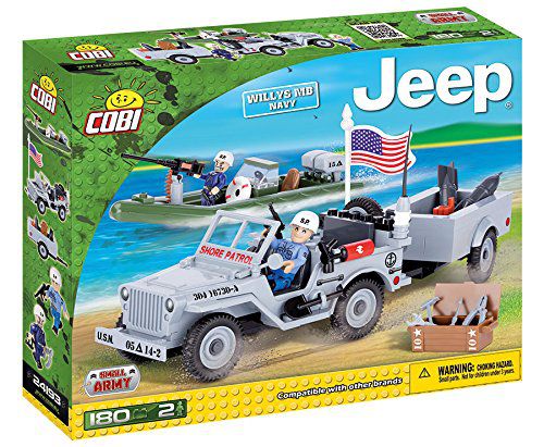 COBI - 24193 - Willys MB Marine Gris - 180 pi&egrave;ces 2 personnages