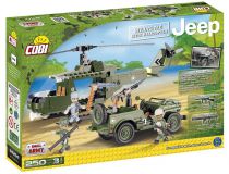 Cobi - 24254 - Small Army - Jeep Willys MB + h&eacute;licopt&egrave;re 250 pi&egrave;ces 3 personnages