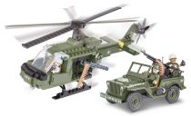 Cobi - 24254 - Small Army - Jeep Willys MB + h&eacute;licopt&egrave;re 250 pi&egrave;ces 3 personnages