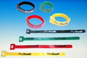 Colliers Velcro longueur 23cm 4 couleurs. En sachet de 8 pi&egrave;ces - S0448830
