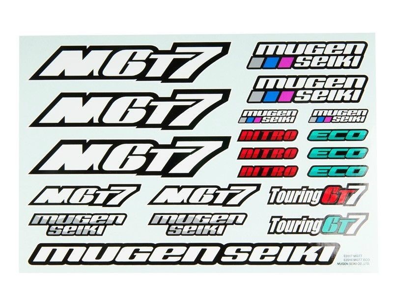 E1059 - Planche autocollants MGT7/MGT7E - Pi&egrave;ce d&eacute;tach&eacute;e MUGEN SEIKI