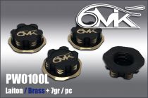 Ecrou de roue borgne en laiton Noir et Or (4 pcs) - PW0100L - Pi&egrave;ces et Options 6Mik